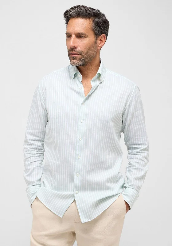 1863 By Eterna Modern Fit Stripe Shirt, Mint & WhiteGlitter Shirts