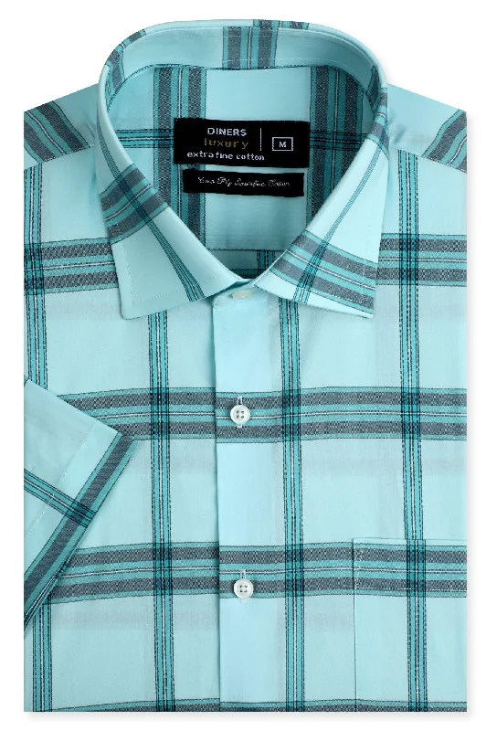 Green Formal Luxury Shirt (Half Sleeves)Cotton Shirts