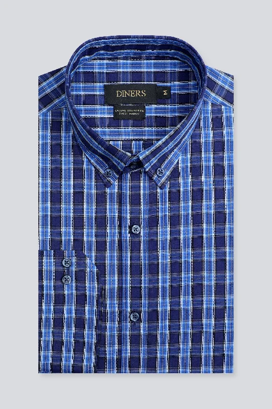 Blue Tattersall Check Casual ShirtBand Merch Shirts