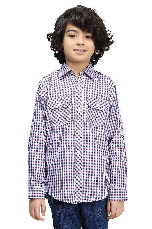 Purple Gingham Check Casual ShirtStatement Shirts