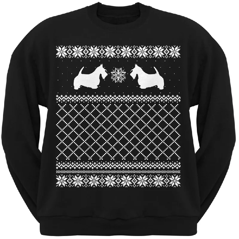 Scottish Terrier Black Adult Ugly Christmas Sweater Crew Neck SweatshirtCrewneckinnovation