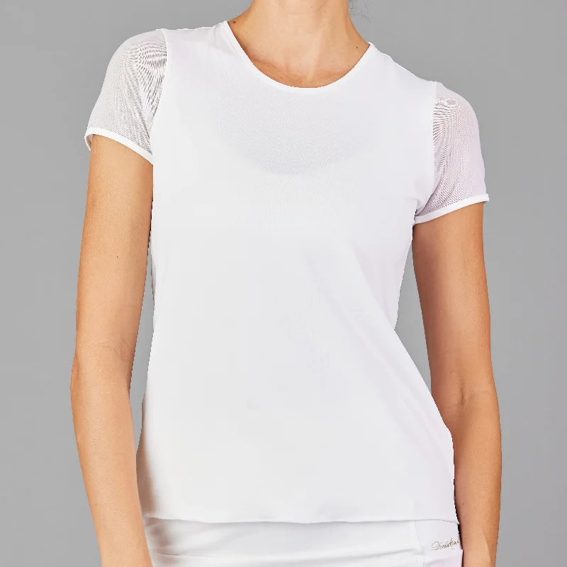 Athletic Short Sleeve TopsMesh Short Sleeve Top (white)