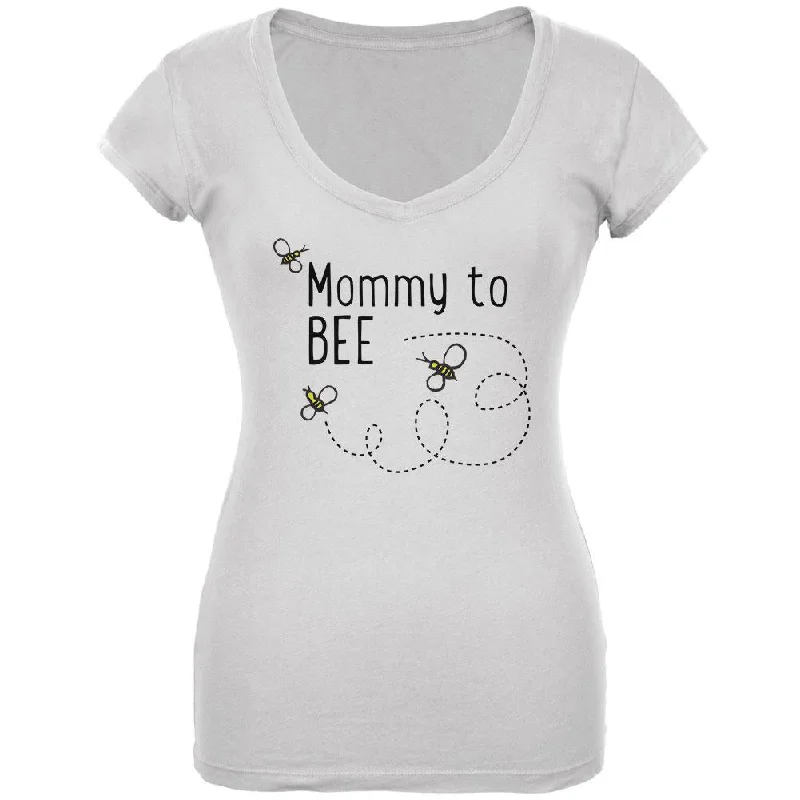 Bees Bumblebee Mommy to Bee Be Juniors V-Neck T ShirtVNeckTopHalo