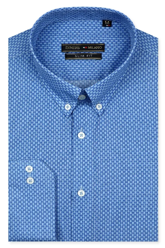 Blue Casual Milano ShirtMesh Shirts