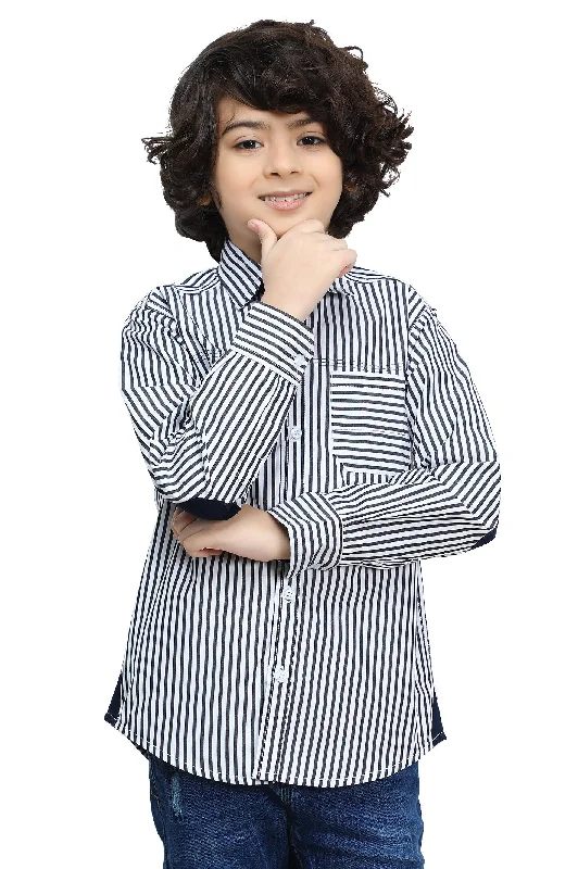 White Bengal Stripe Casual ShirtSequined Shirts