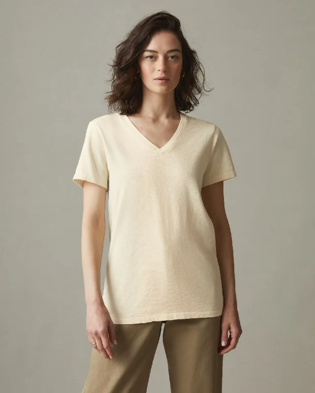 Premium Slub V-Neck Tee - Egg ShellVNeckTopCurrent