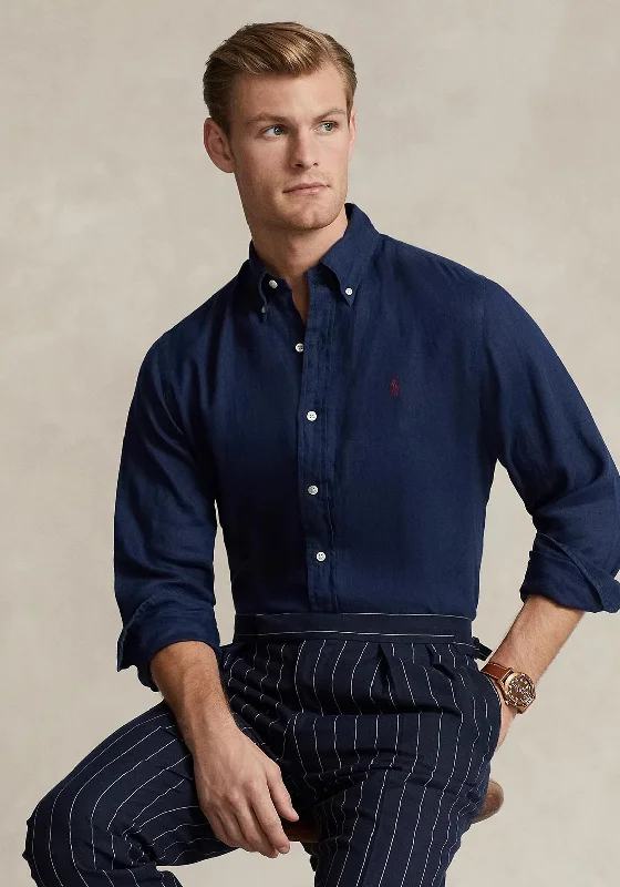 Ralph Lauren Custom Fit Linen Shirt, NavyOversized Shirts