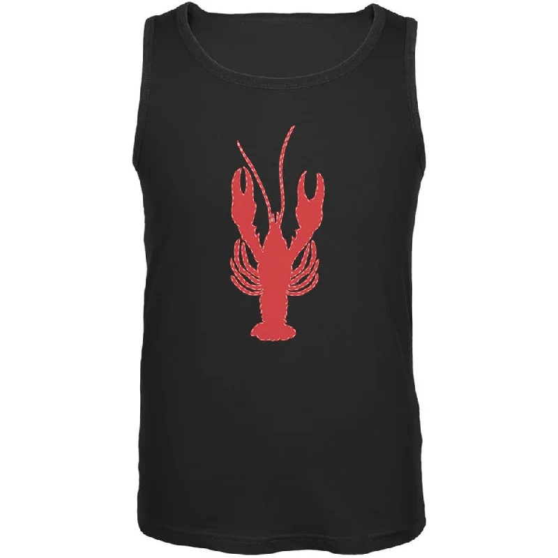 Compression hoodieSummer - Lobster Faux Stitched Black Adult Tank Top