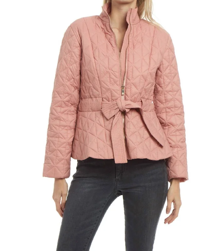 Pamela Diamond Puffer Jacket In Antique RoseCamping Jackets