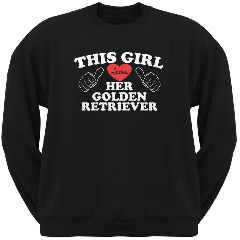 Valentine's Day - This Girl Loves Her Golden Retriever Adult Crew SweatshirtCrewneckwear